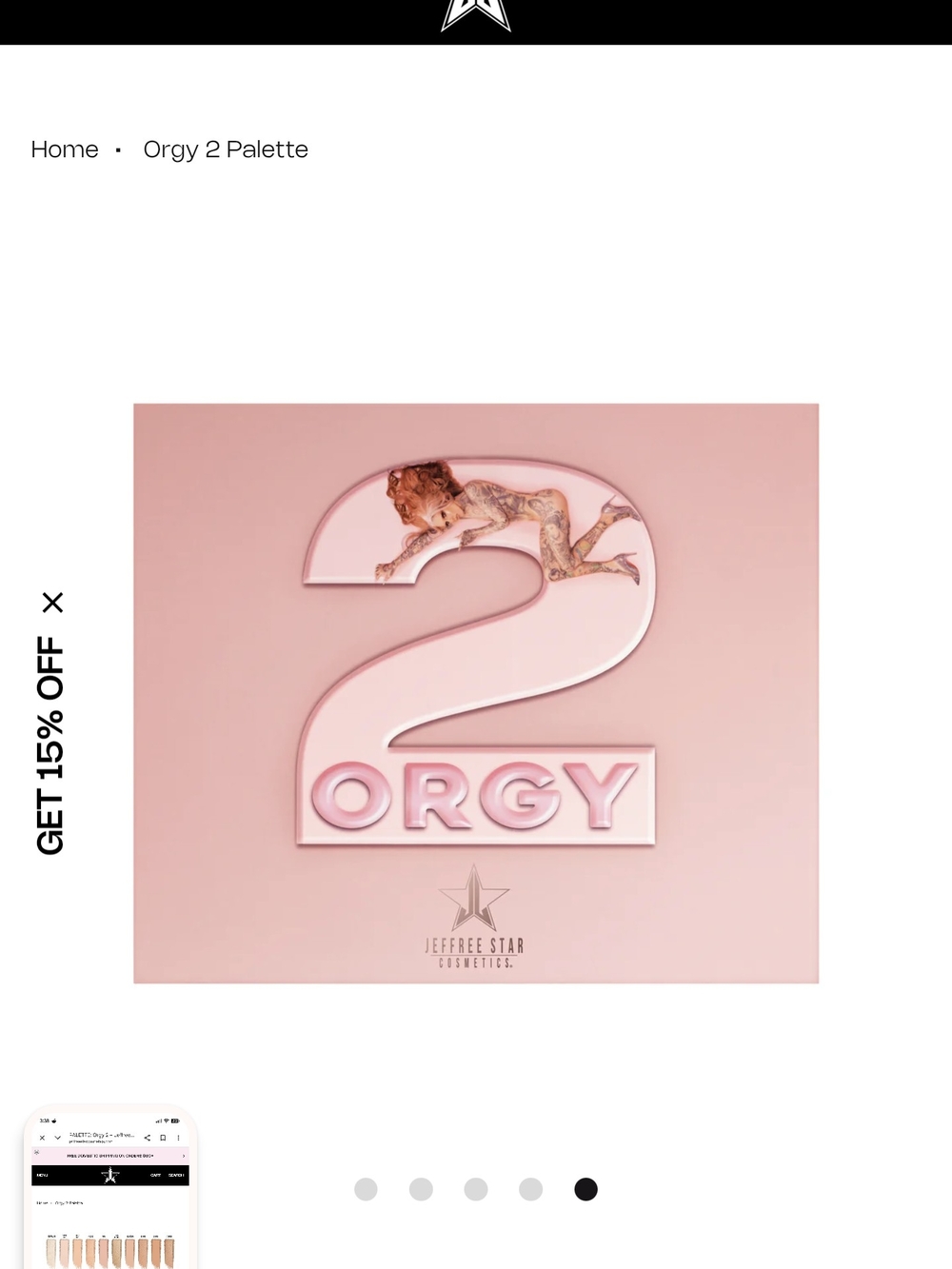 Jeffree Star Orgy 2 Eyeshadow Palette - BNWOB